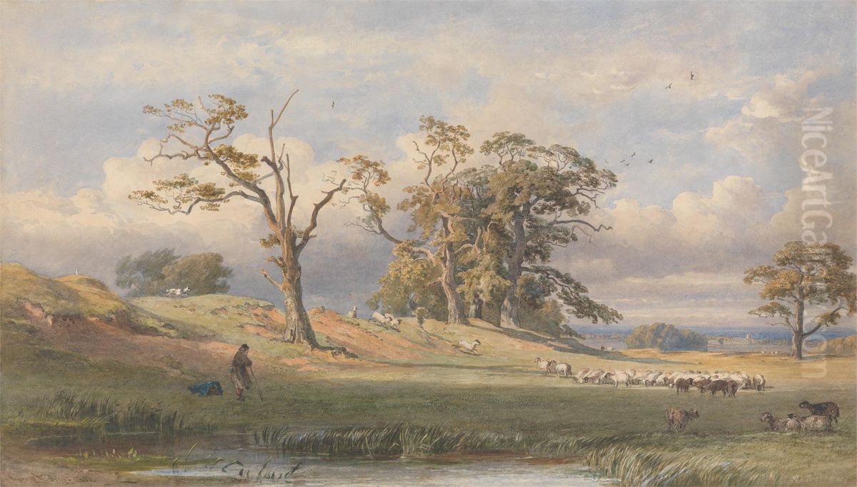 Old British Camp in Bulstrode Park Oil Painting by George Arthur Fripp