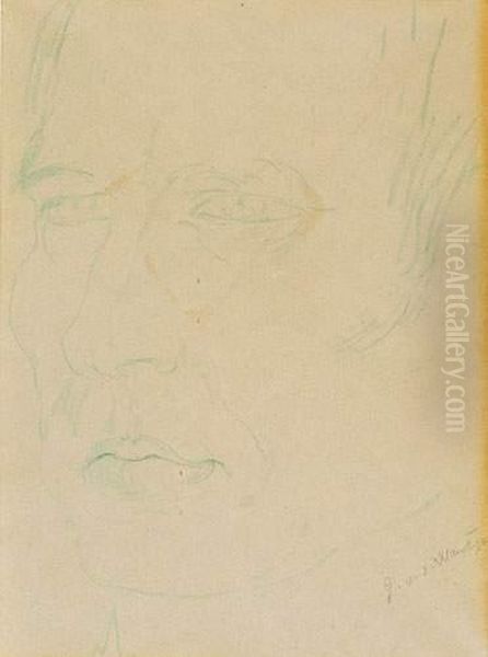 Manshoofd (ca. 1920) Oil Painting by Gustave Van De Woestijne