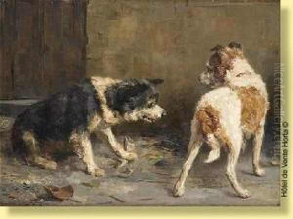 Risque De Pugilats Oil Painting by Charles van den Eycken