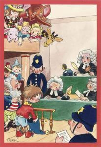 I Let The Noah's Ark Animals Out, But I Didn't Know They Livedthere Oil Painting by Harmsen Van Der Beek