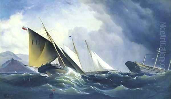 Shipwreck off a steep coast Oil Painting by H. Forrest