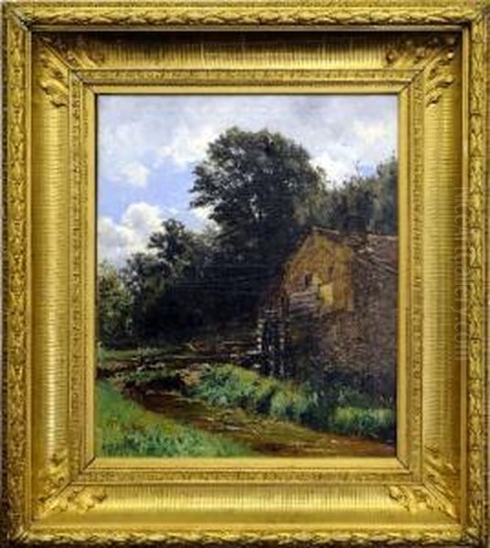 Le Moulin A Eau Oil Painting by Hendrik Van Der Hecht