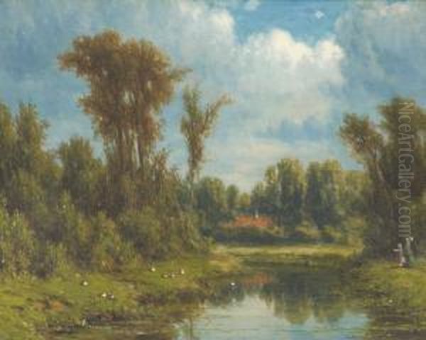 Der
 - Kanallandschaft Oil Painting by Jacob Jan van der Maaten