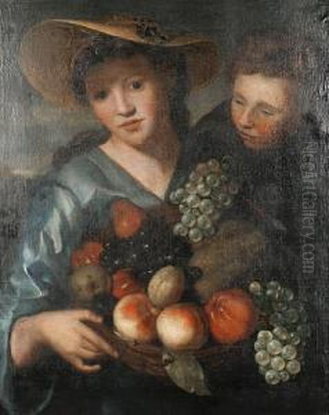 The Fruit Seller Oil Painting by Heroman Van Der Mijn