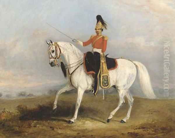 An Officer of the Dragoon Guards Oil Painting by John Jnr. Ferneley