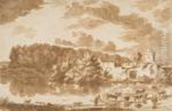 Le Passage Du Gue Oil Painting by Jacob Van Der Ulft