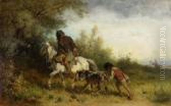 Zigeuner Mit Gestohlenem
 Kalb. Oil Painting by Adolf van der Venne