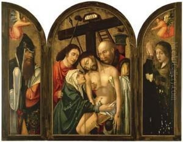 The Descent From The Cross; Left
 Wing: Saint Joseph Of Arimathea; Right Wing: Saint Mary Magdalene Oil Painting by Rogier van der Weyden