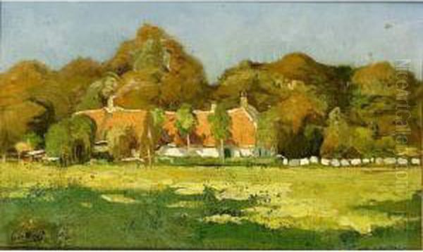 Houses In A Landscape, Rijswijk Oil Painting by Chris Van Der Windt