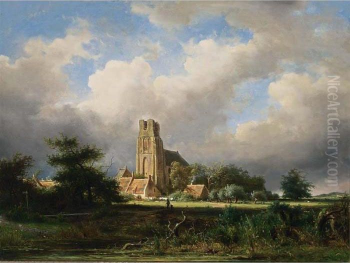 A View Of Ransdorp Oil Painting by Jan Frederik Van Deventer