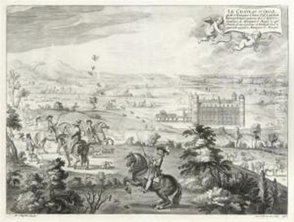 Le Chateau D'ogle; And Le 
Chateau De Bothel, From A General System Of Horsemanship In All Its 
Branches Oil Painting by Abraham Jansz. van Diepenbeeck