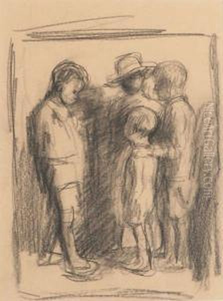 Vier Kinderen Oil Painting by Albert Van Dyck