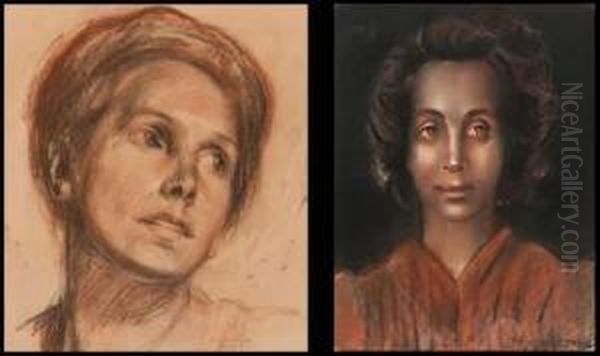 Studie Naar Ida Wasserman Oil Painting by Albert Van Dyck