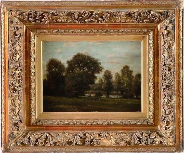 Pecheur Au Bord De L'etang Oil Painting by Hendrik D. Kruseman Van Elten