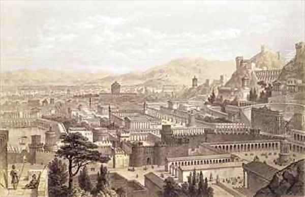The City of Ephesus from Mount Coressus Oil Painting by Edward Falkener