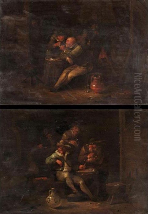 Tavern Interiors Oil Painting by Egbert Van Heemskerck