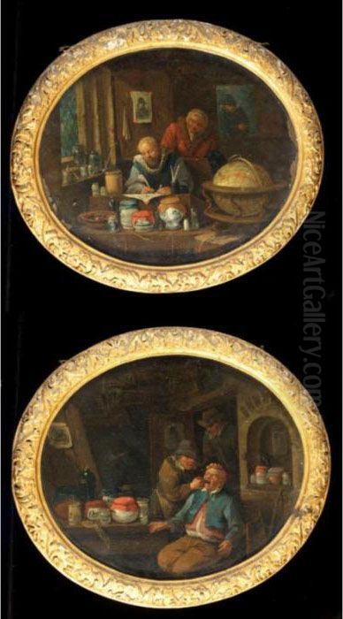 An Alchimist In His Study Oil Painting by Egbert Van Heemskerck