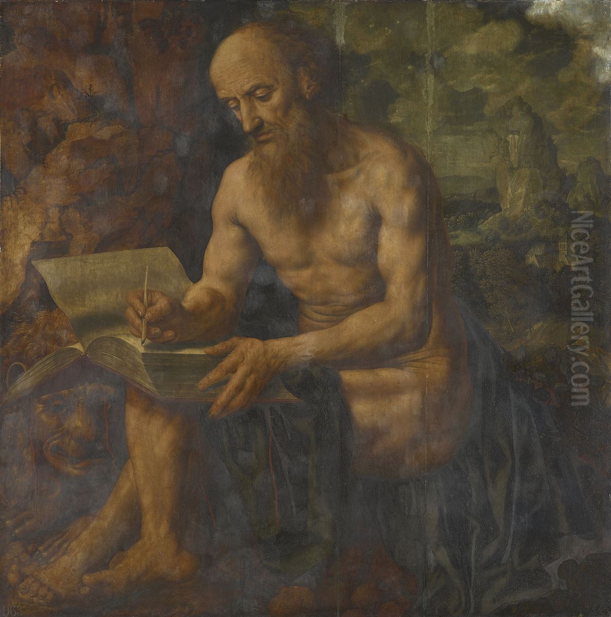St Jerome Oil Painting by Jan Sanders Van Hemessen
