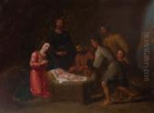 Adoration Of Theshepherds Oil Painting by Willem van, the Elder Herp