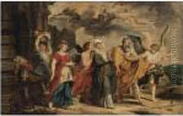 The Flight Of Lot And His Family From Sodom Oil Painting by Willem van, the Elder Herp