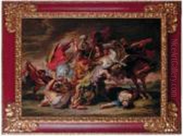 La Caza Del Leon Oil Painting by Willem van, the Elder Herp