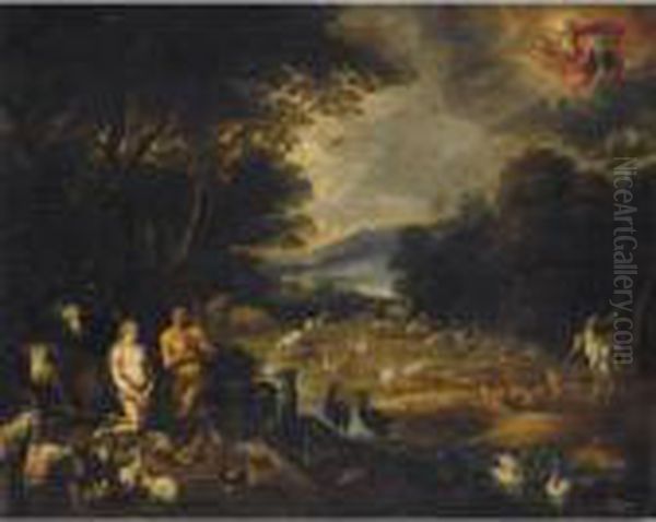 Original Sin With The Expulsion From Eden Oil Painting by Willem van, the Elder Herp