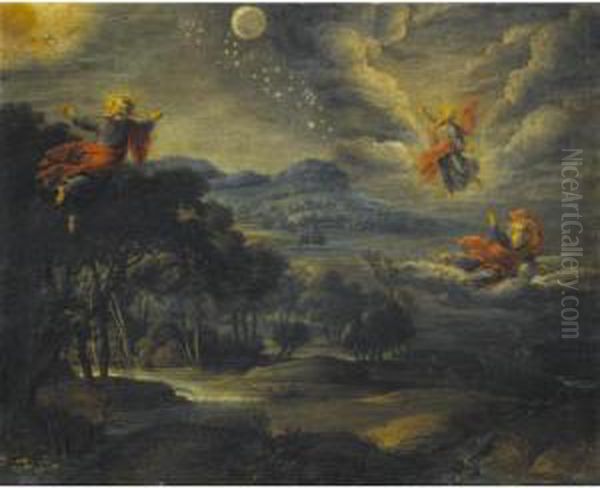 Creation Of Heaven Earth And Water Oil Painting by Willem van, the Elder Herp