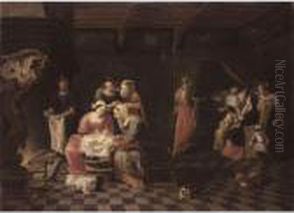 The Birth Of The Virgin Oil Painting by Willem van, the Elder Herp