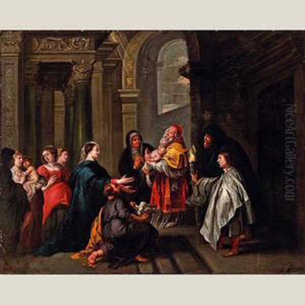 Presentacion En El Templo Oil Painting by Willem van, the Elder Herp