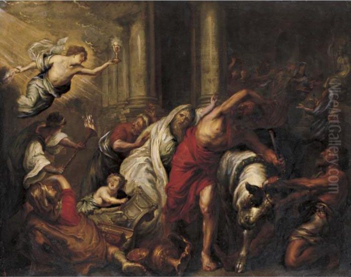 The Triumph Of The Eucharist Over Pagan Sacrifices Oil Painting by Willem van, the Elder Herp