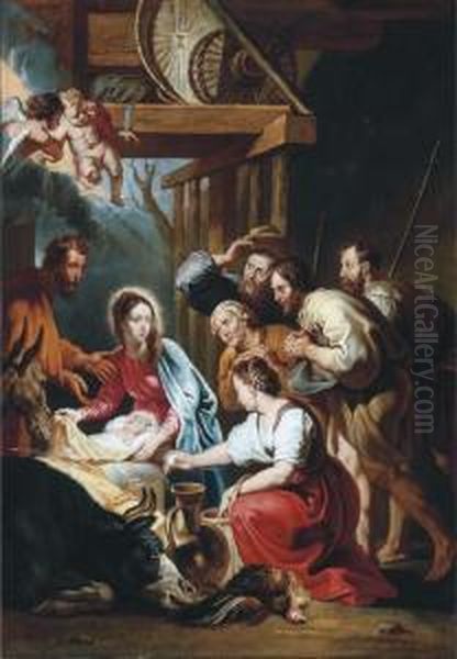 The Adoration Of The Shepherds Oil Painting by Willem van, the Elder Herp