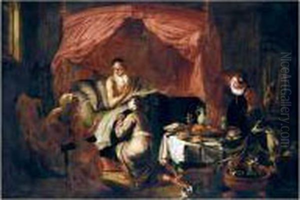 Isaac Blessing Jacob Oil Painting by Willem van, the Elder Herp