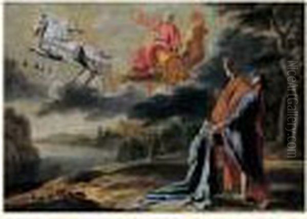 Elie Et Le Chariot De Feu Oil Painting by Willem van, the Elder Herp