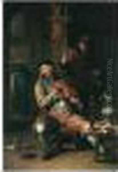 A Tavern Interior With A Man Playing The Violin Oil Painting by Willem van, the Elder Herp