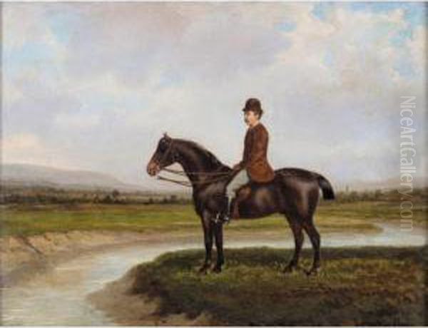 Sir Thomas Fermor Hesketh 7th Bt. (1849-1924) On His Horse Captain Jack Oil Painting by A. Jules Van Imschoot