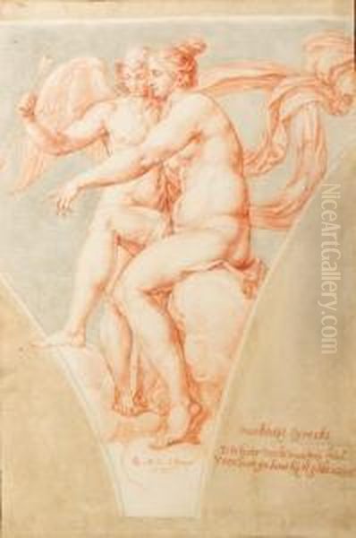 Venus And Cupid; Cupid And 
Jupiter; Venus In Her Chariot; Mercuryand Psyche; Venus And Juno Seeking
 Advice From Ceres; Venus Andjupiter; And Cupid And The Three Graces Oil Painting by Pieter van Lint