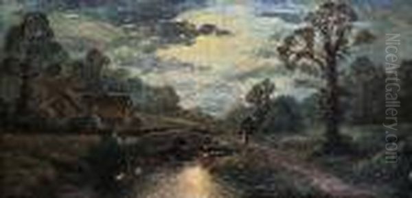 Le Retour A La Ferme Oil Painting by Emile Van Marcke De Lumman