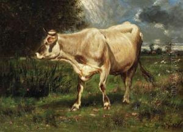The Path To Pasture Oil Painting by Emile Van Marcke De Lumman