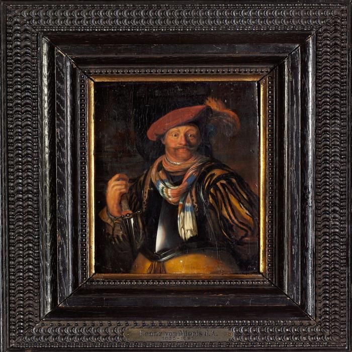 A Gentleman With A Red Hat A Sword Oil Painting by Frans Ii Van Mieris