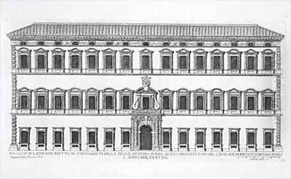 View of the facade of the Lateran Palace Rome Oil Painting by Ferrerio, Pietro