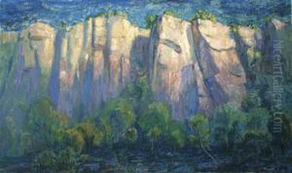 Palisades Oil Painting by Dearing Van Perrine