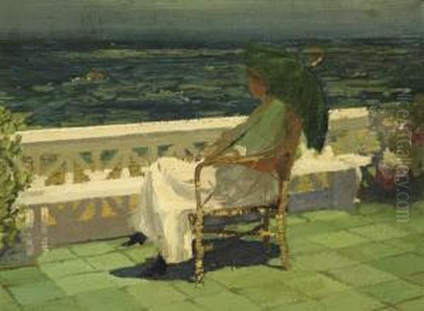 View From The Veranda Oil Painting by Dearing Van Perrine