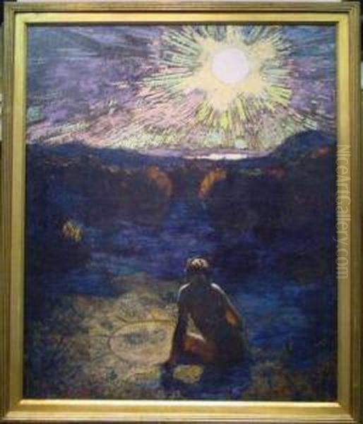 Sunburst Oil Painting by Dearing Van Perrine