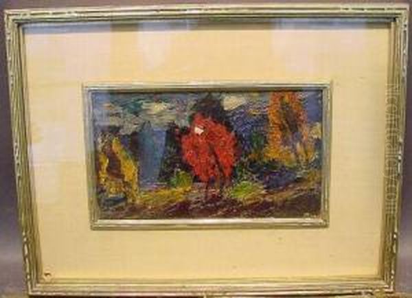 Autumn Trees Oil Painting by Dearing Van Perrine