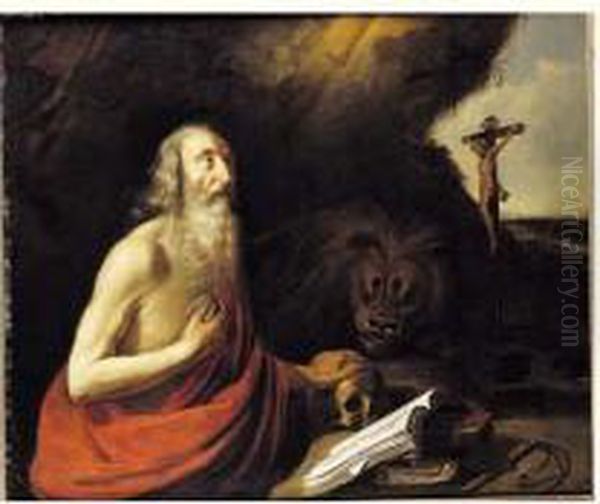 Saint Jerome Oil Painting by Hendrick Zomeren Van Somer
