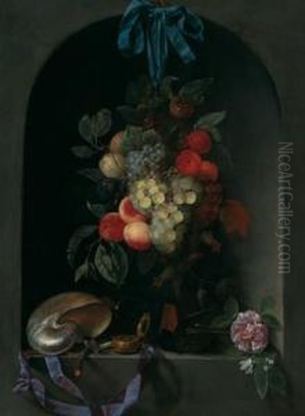 Natura Morta Ornamentale Con Pesche Oil Painting by Joris Van Son