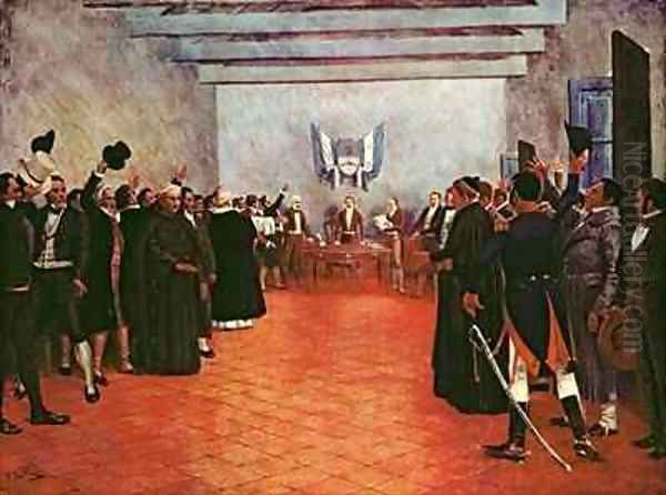 The Congress of Tucuman Declaration of the Independence of the United Provinces of Rio and the Plata Oil Painting by Mariano Jose Maria Bernardo Fortuny y Carbo