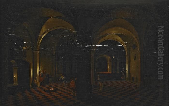 Figurscen I Katedral Oil Painting by Hendrick van, the Younger Steenwyck