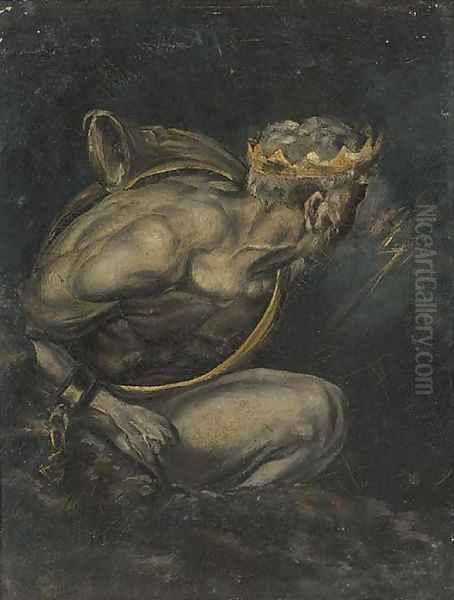 Crowned figure with lightening Oil Painting by Johann Henry Fuseli