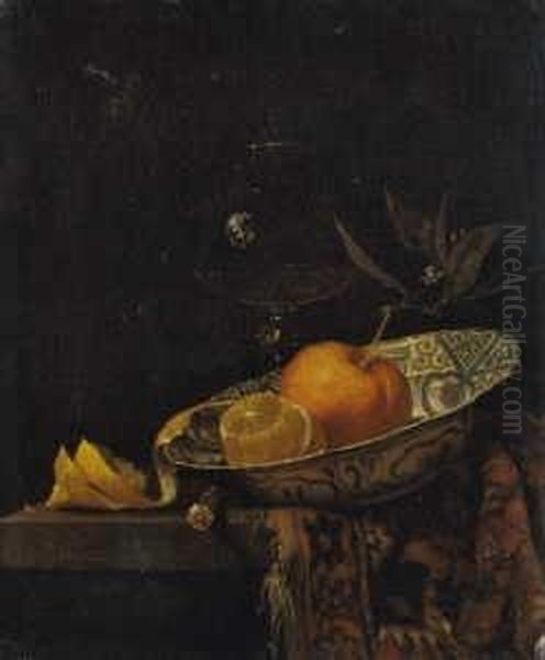 Fruchtestilleben Mit Einer 
Orange Und Einer Geschalten Zitrone In Einer Wan-li-schale. Ol Auf 
Leinwand (doubliert). H 45; B 37 Cm. Provenienz: Ehemals In Der Sammlung
 Des Kunsthistorikers Und Bedeutenden Museumsdirektors Wilhelm Von Bode,
 Berlin.  Oil Painting by Juriaen van Streeck